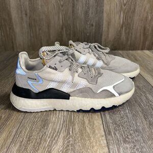 Adidas Mens US Size 7 Nite Jogger F34124 White Blue Running Sneaker Shoes